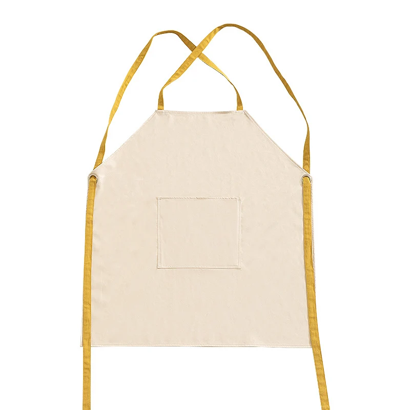 Adjustable cotton cooking apron with cross straps and large front pocket Stornfield