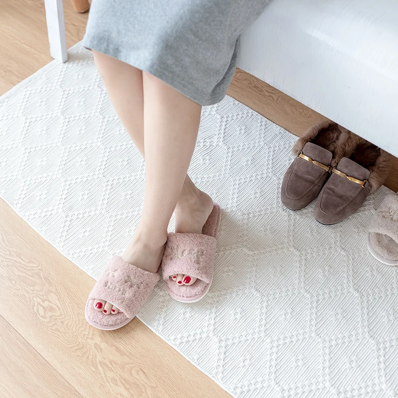Plush slippers with open toe area, memory footbed and soft teddy lining Stornfield