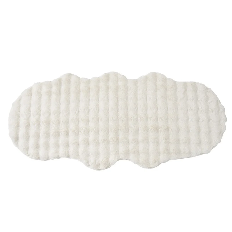 Soft microfiber bathroom runner with wavy edge and non-slip underside Stornfield