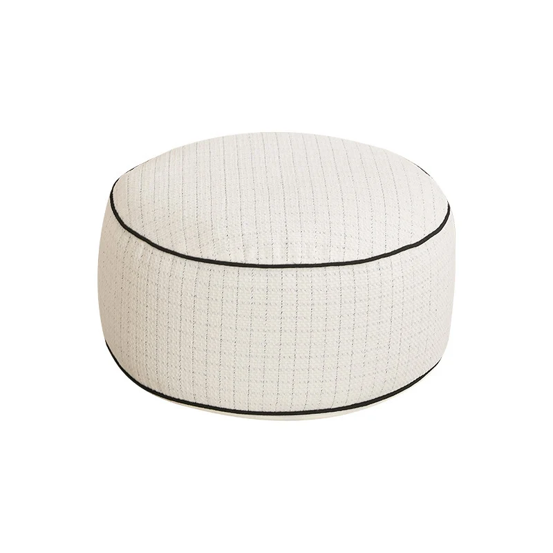 Round floor sitting pouf with EPP foam bead filling and removable zipper Stornfield
