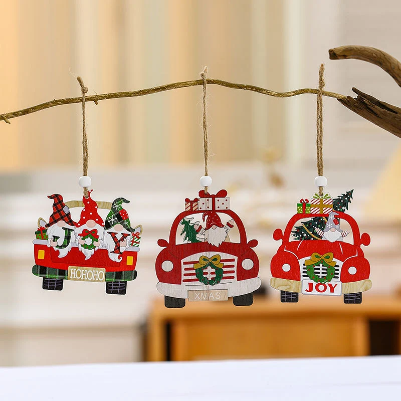 Decorative Wooden Christmas Car Ornaments Stornfield