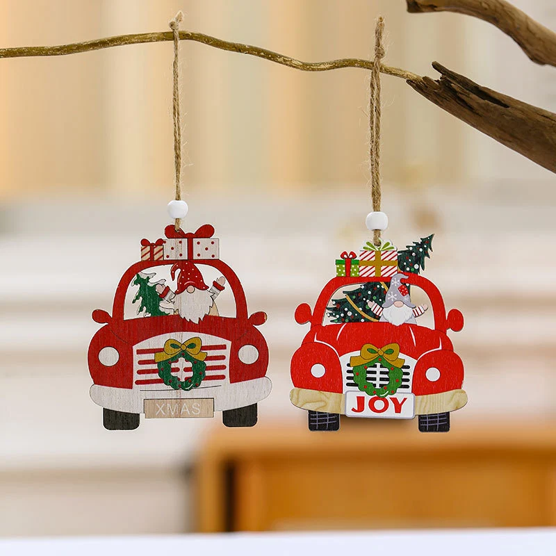 Decorative Wooden Christmas Car Ornaments Stornfield