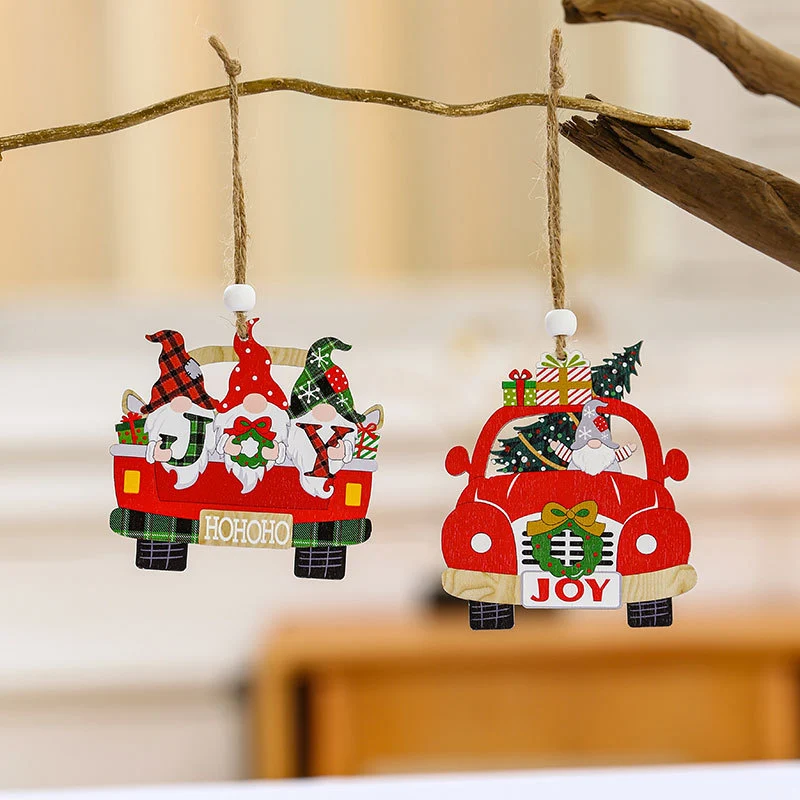 Decorative Wooden Christmas Car Ornaments Stornfield