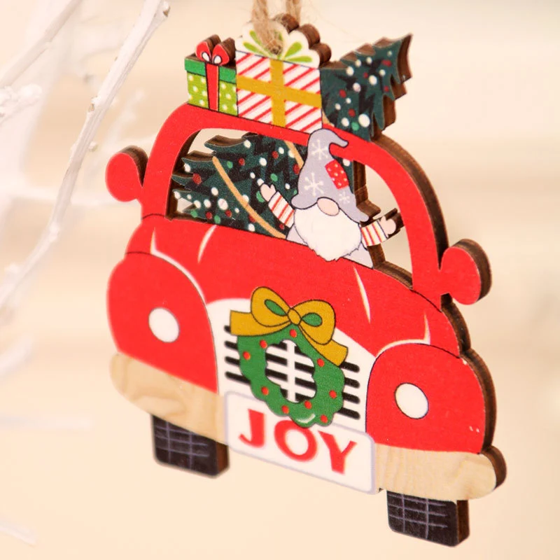 Decorative Wooden Christmas Car Ornaments Stornfield