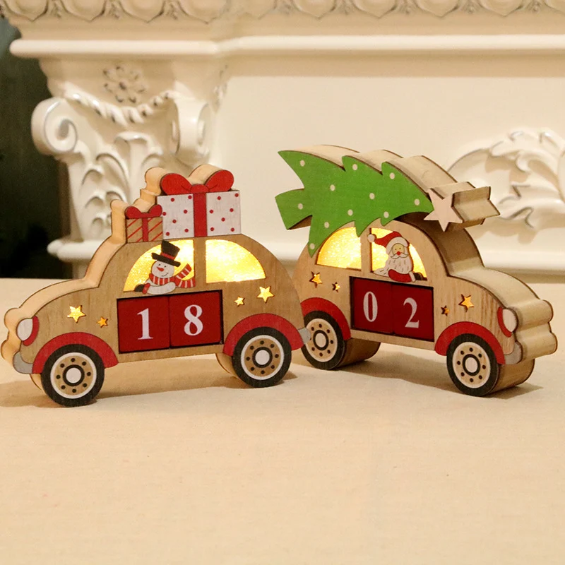 Decorative Wooden Christmas Car Figurine Stornfield