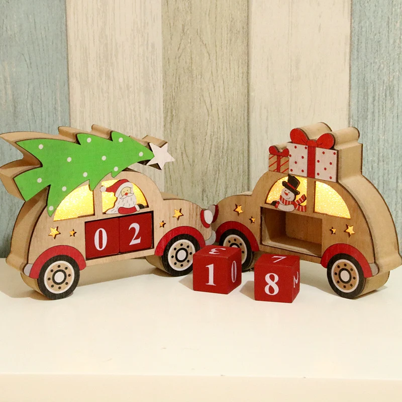 Decorative Wooden Christmas Car Figurine Stornfield