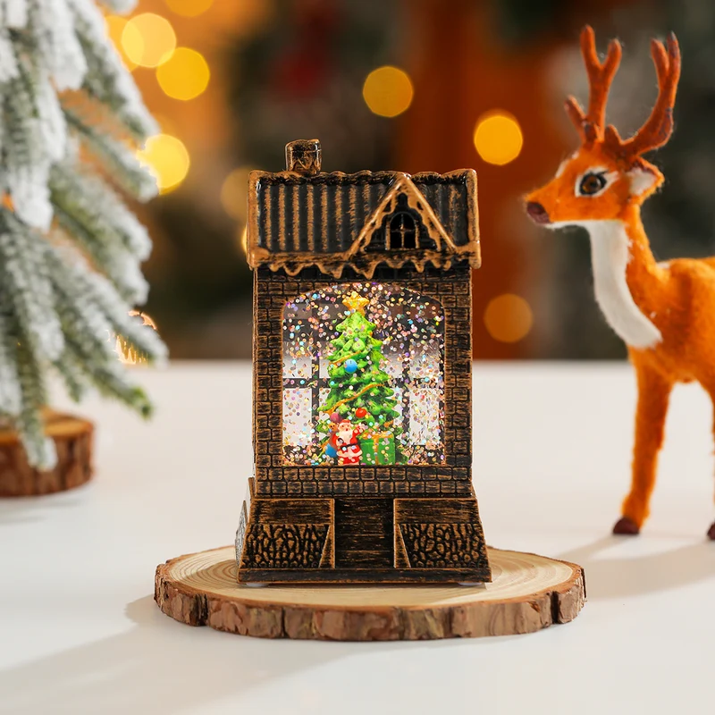 Decorative Snow Globe House Ornament Stornfield