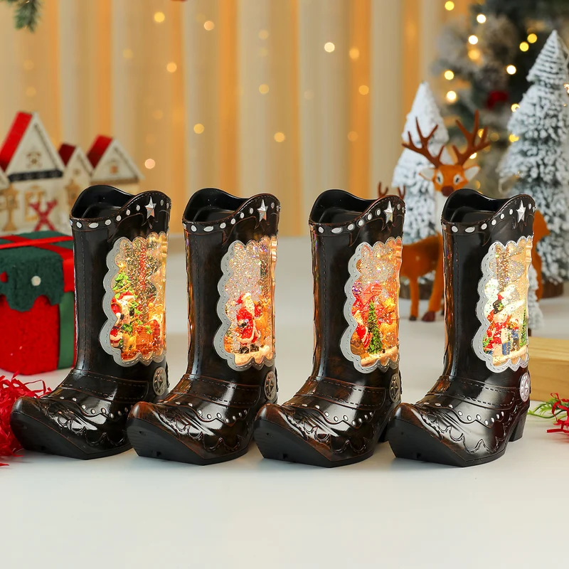 Decorative Snow Globe Boot Ornament Stornfield