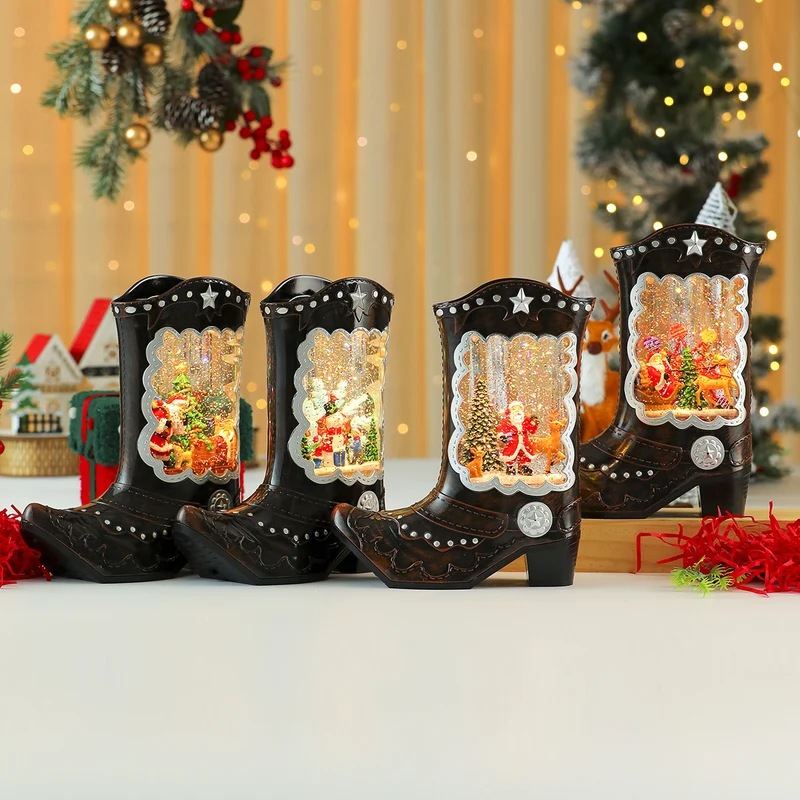 Decorative Snow Globe Boot Ornament Stornfield