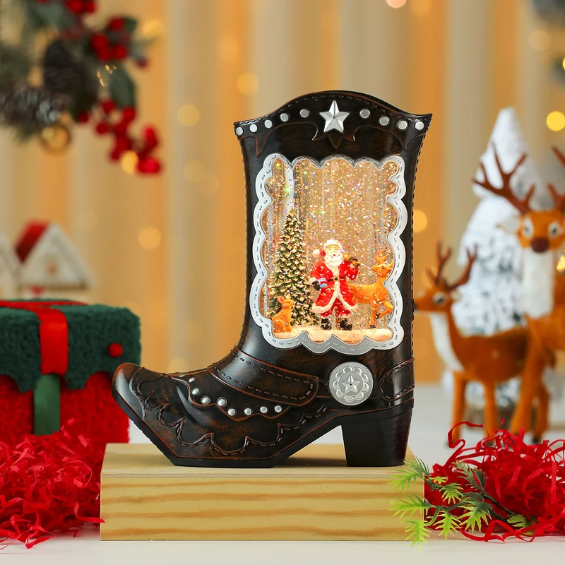 Decorative Snow Globe Boot Ornament Stornfield