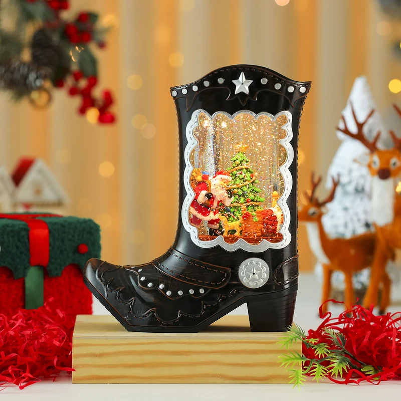 Decorative Snow Globe Boot Ornament Stornfield