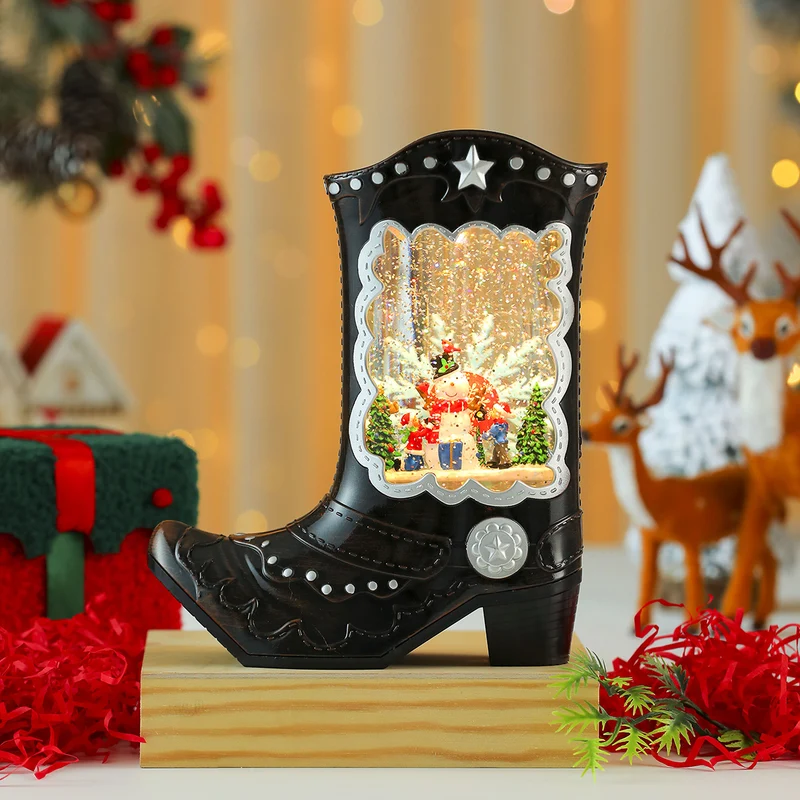 Decorative Snow Globe Boot Ornament Stornfield