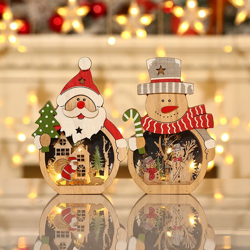 Decorative Santa Scene Wood Figurine Stornfield