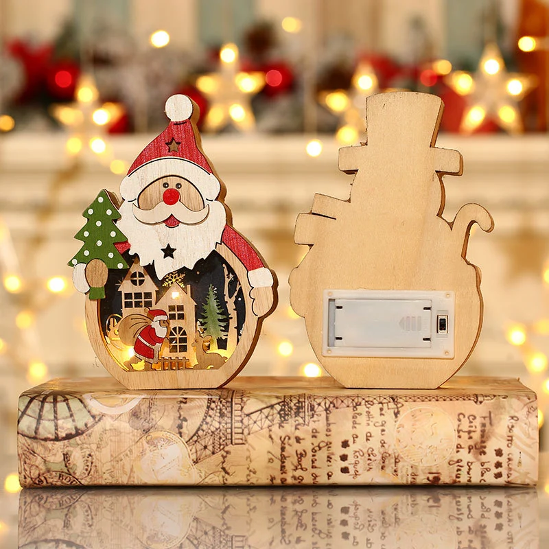 Decorative Santa Scene Wood Figurine Stornfield