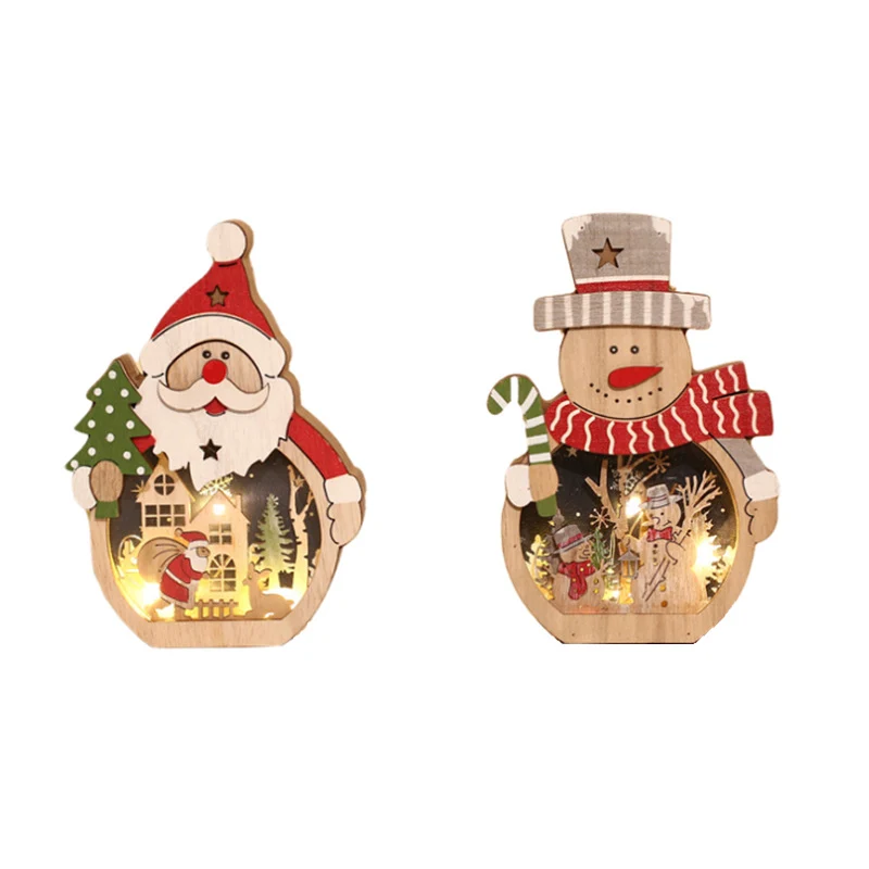 Decorative Santa Scene Wood Figurine Stornfield