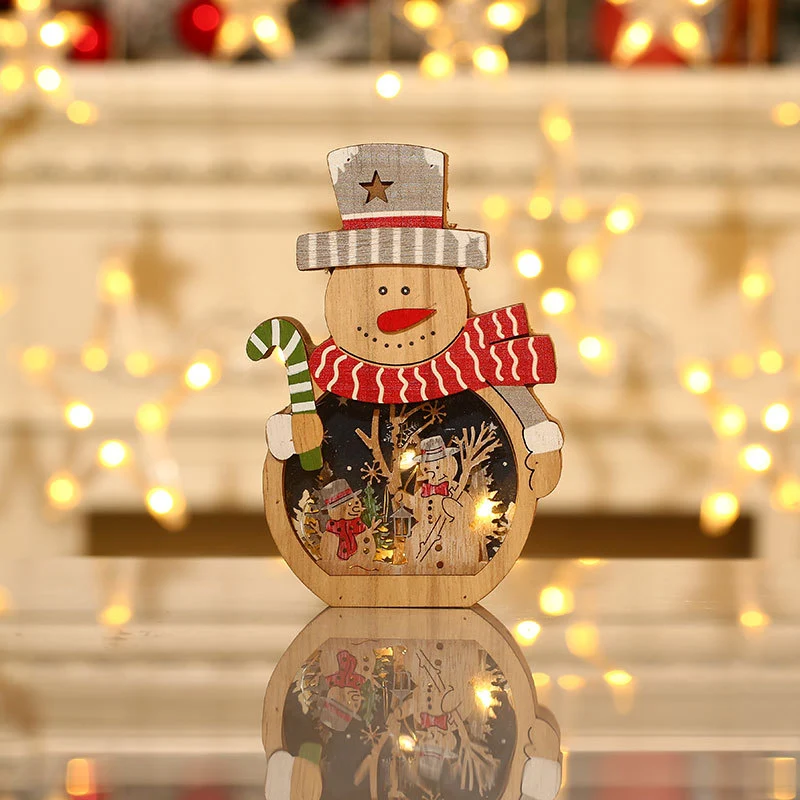 Decorative Santa Scene Wood Figurine Stornfield