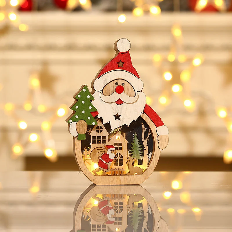 Decorative Santa Scene Wood Figurine Stornfield