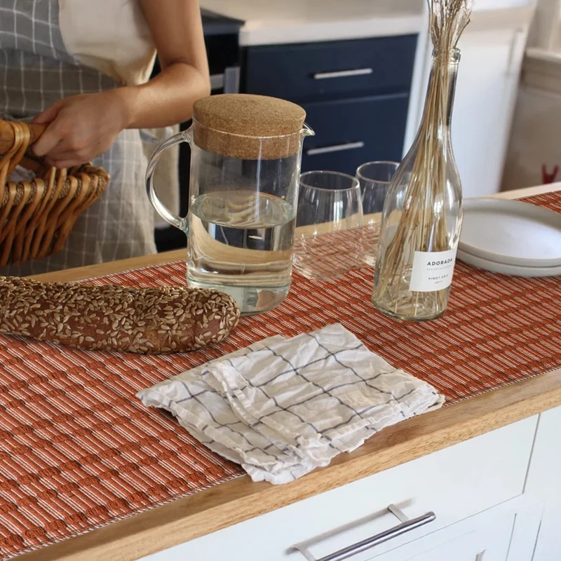 Coarse woven scarf made of cotton-linen with fringes Stornfield
