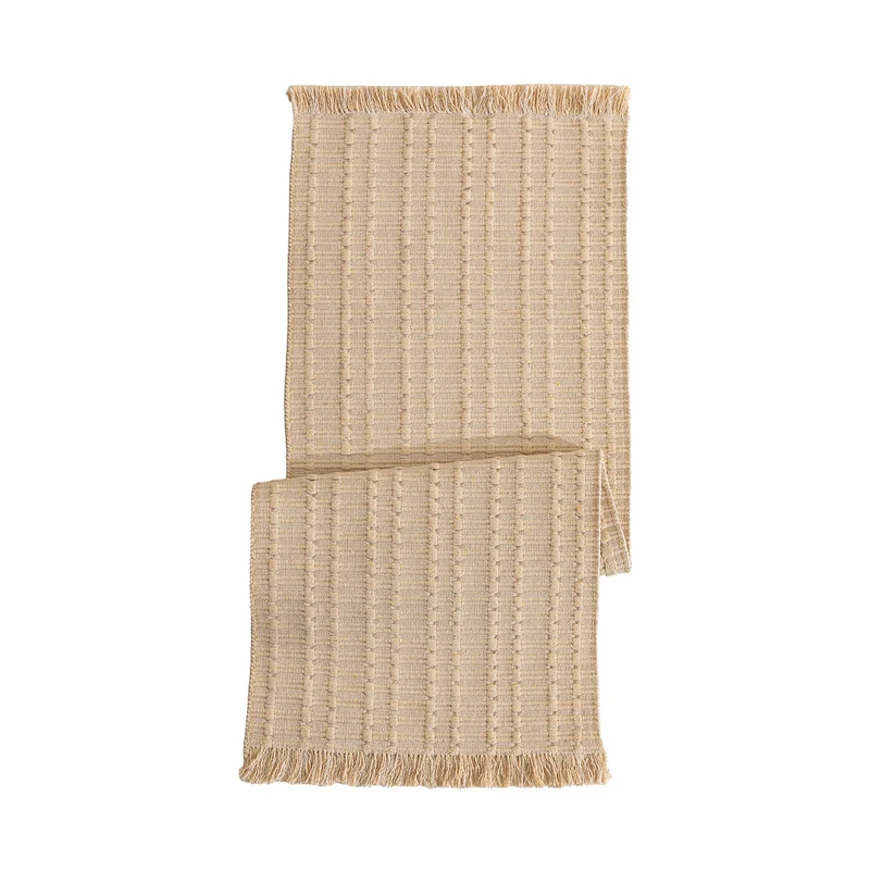 Coarse woven scarf made of cotton-linen with fringes Stornfield