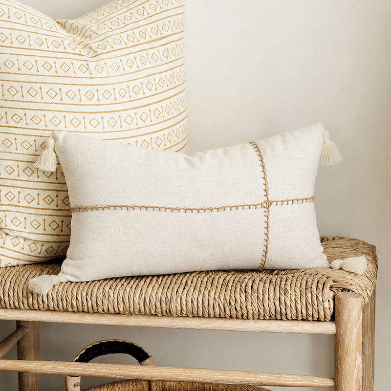 Two-tone knitted decorative cushion cover with structure mix Stornfield