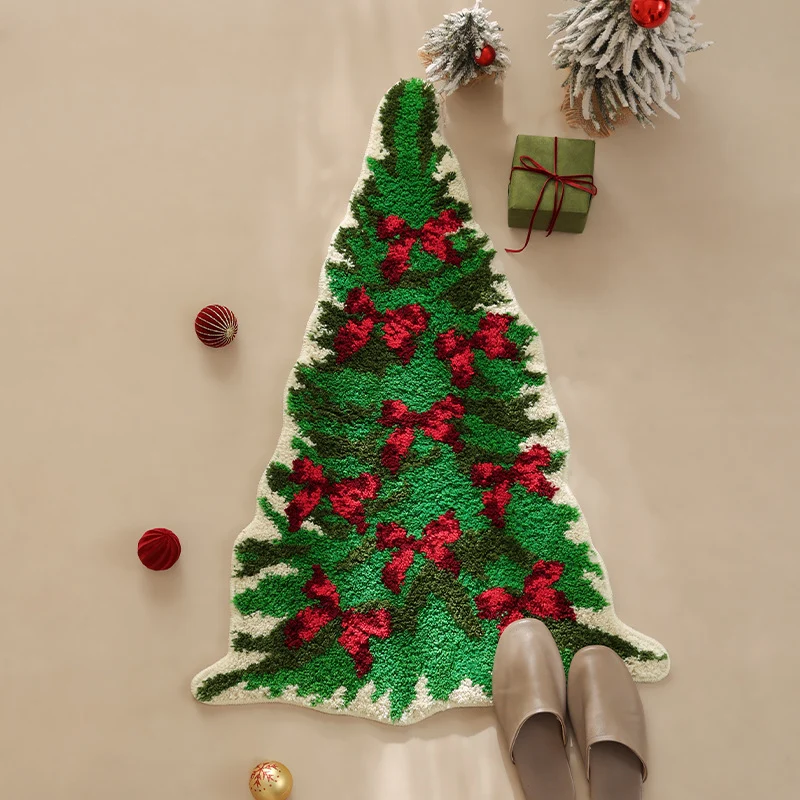 Christmas tree-shaped decorative door and floor rug Stornfield