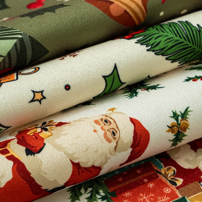 Christmas wipeable placemat with wavy hem and nostalgic Santa motif Stornfield