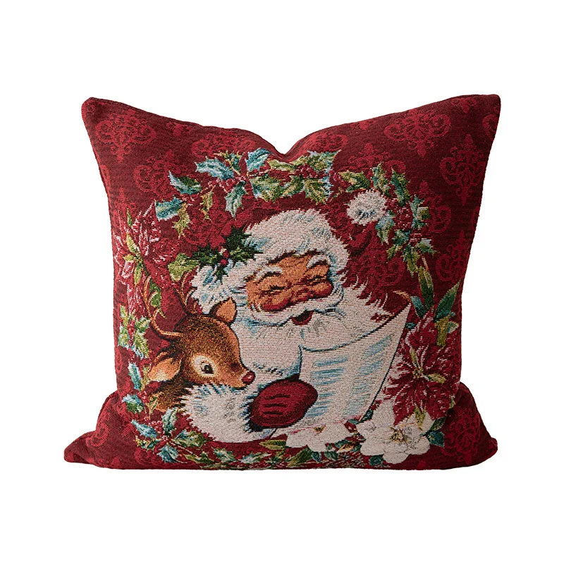 Christmas tapestry cushion cover with Santa motif and tapestry-like weave structure Stornfield