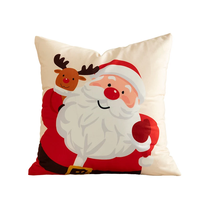 Christmas square decorative pillow cover with patchwork design and concealed zipper Stornfield