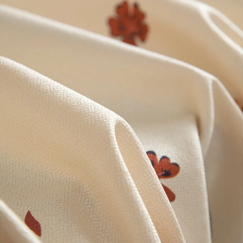 Tablecloth made of cotton blend with floral border illustration and reinforced hem Stornfield