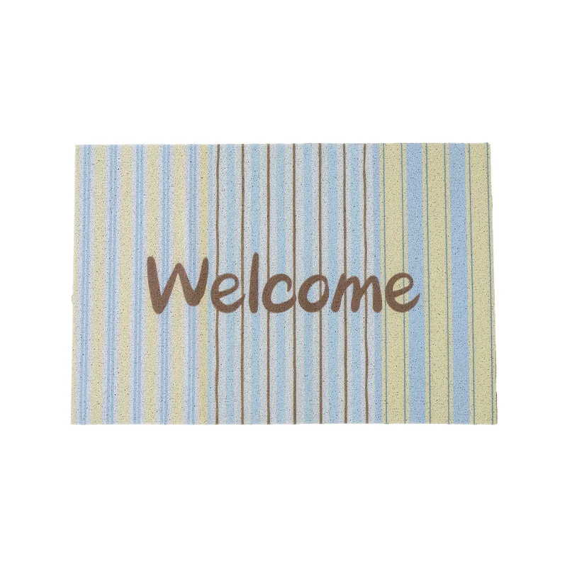 Durable entrance doormat with striped texture and "Welcome" lettering Stornfield