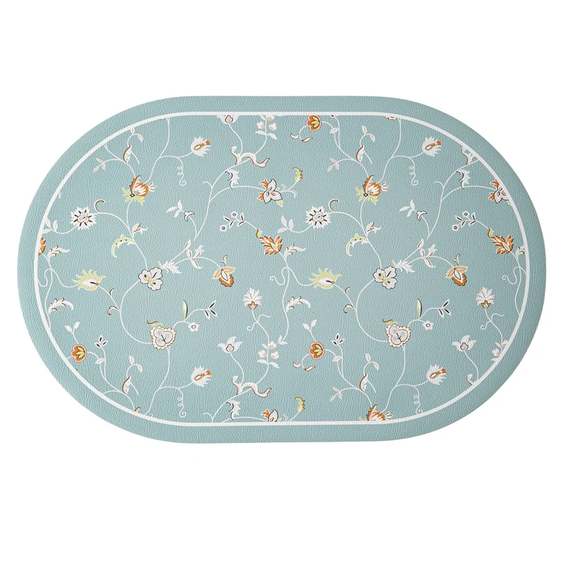 Round decorative rug with floral animal illustration and fine jacquard structure Stornfield