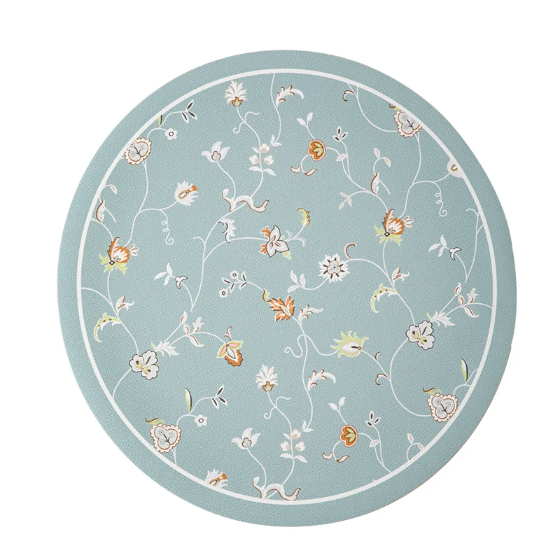 Round decorative rug with floral animal illustration and fine jacquard structure Stornfield