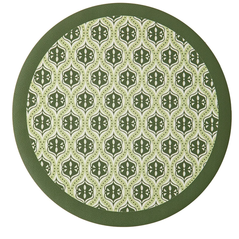 Round decorative rug with floral animal illustration and fine jacquard structure Stornfield