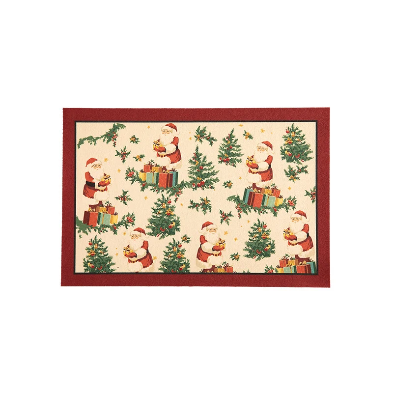 Rectangular table set made of cotton blend with hand-drawn carnival motif and wavy decorative border Stornfield