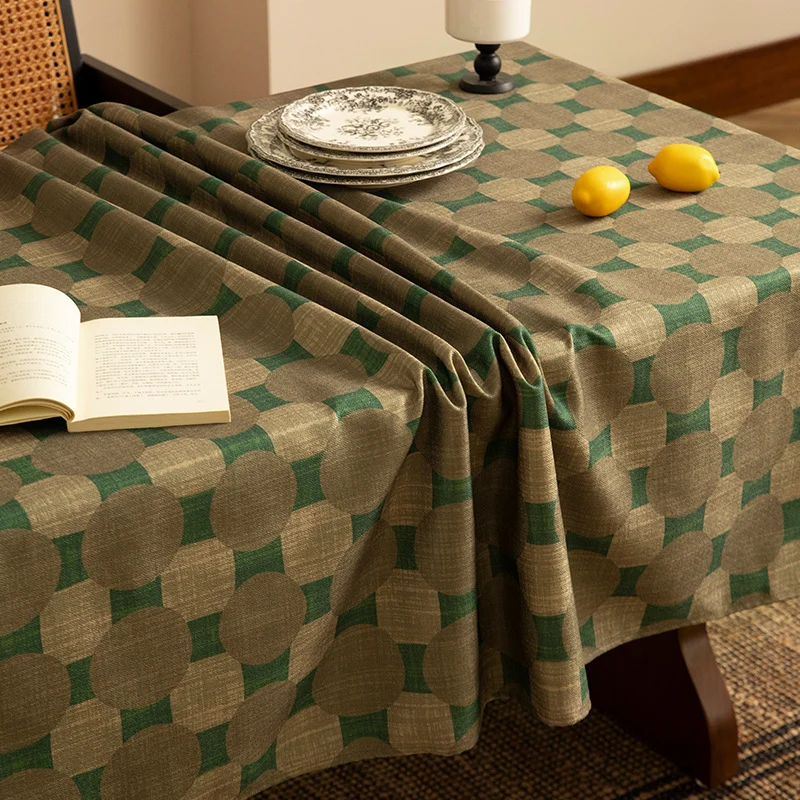 Rectangular tablecloth made of cotton-linen blend with ornamental jacquard structure Stornfield