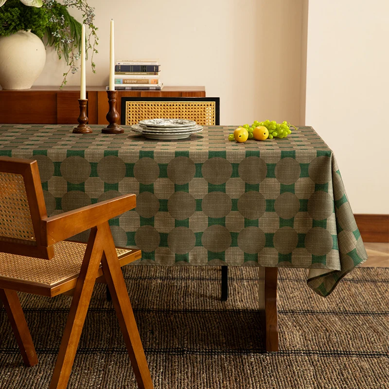 Rectangular tablecloth made of cotton-linen blend with ornamental jacquard structure Stornfield