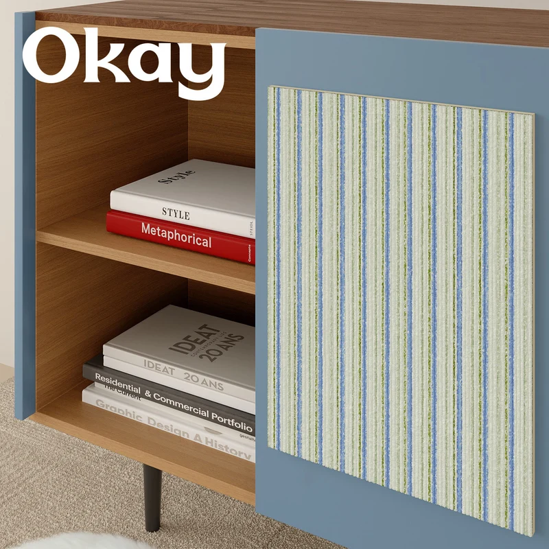 Kitchen Cabinet-Mounted Absorbent Striped Microfiber Dish Panel