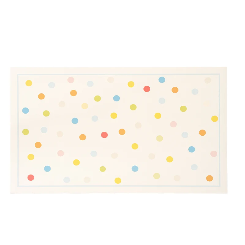 Oval wipeable placemat with pastel-colored polka dots Stornfield