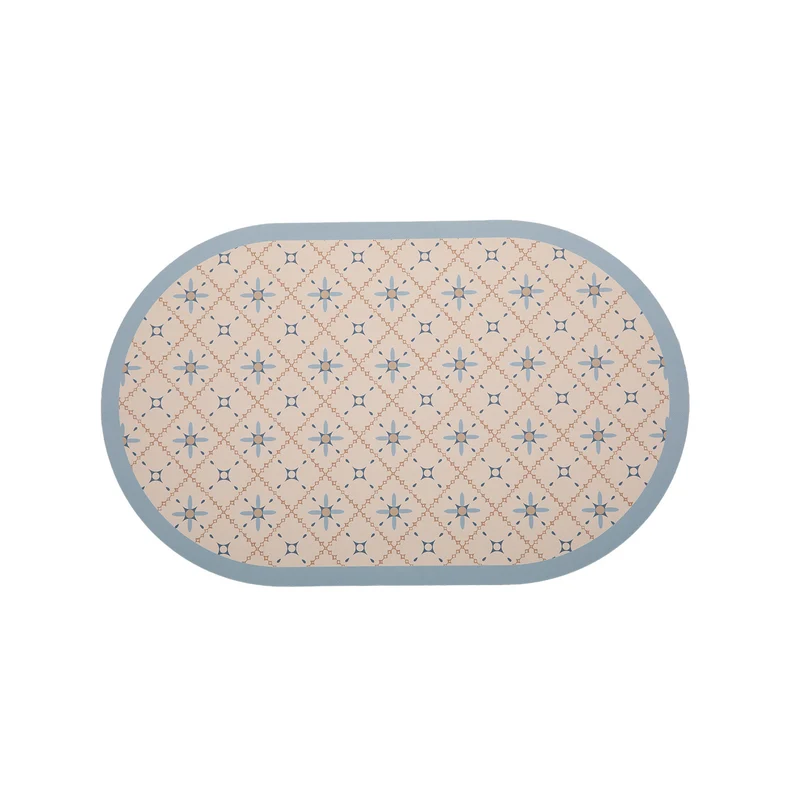 Oval wipeable placemat with embossed tulip pattern and non-slip underside Stornfield