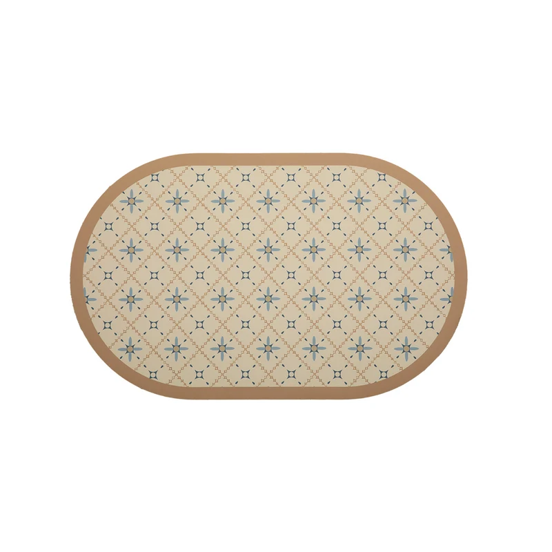 Oval wipeable placemat with embossed tulip pattern and non-slip underside Stornfield