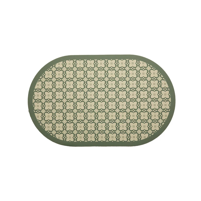 Oval wipeable placemat with embossed tulip pattern and non-slip underside Stornfield