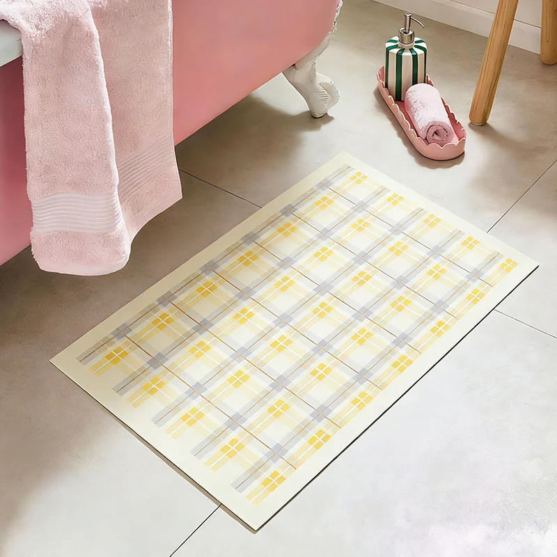 Oval wipeable placemat made of easy-care vinyl with a checked pattern Stornfield