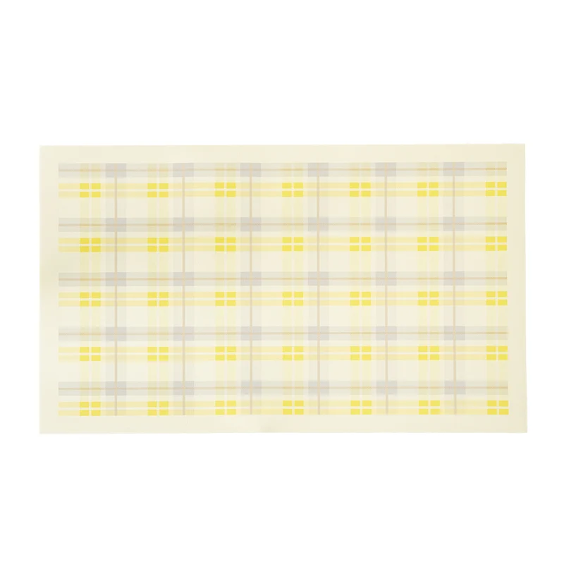 Oval wipeable placemat made of easy-care vinyl with a checked pattern Stornfield