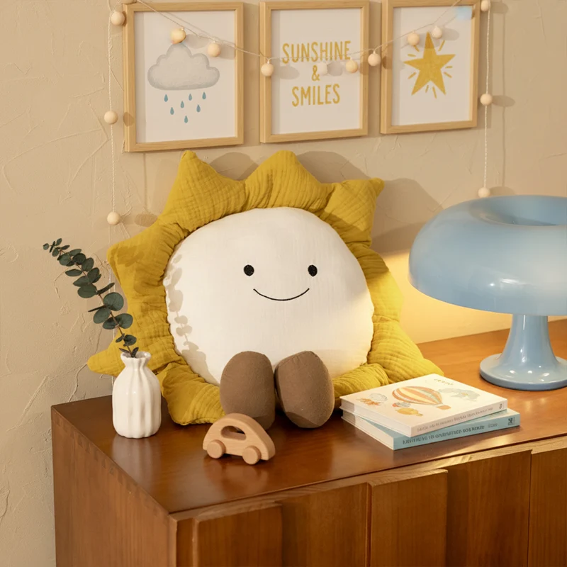 Cute cloud cuddle pillow with dog motif and chenille contour Stornfield