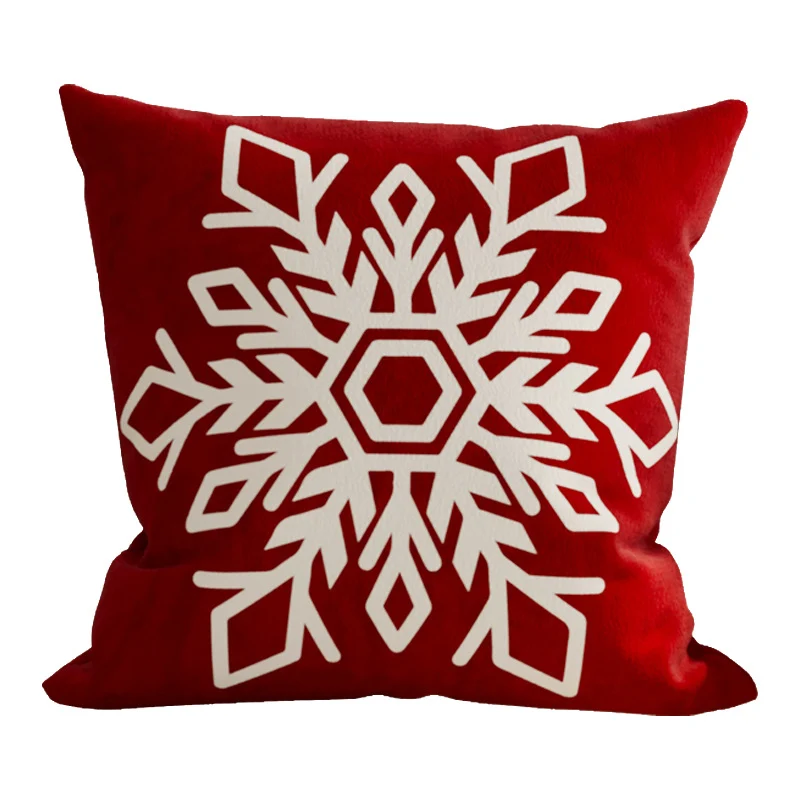 Festive Plush Decorative Throw Pillow Cover with Santa Illustration and Merry Christmas Script