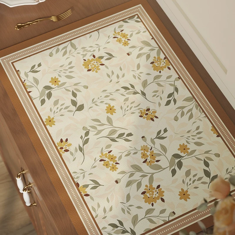 Decorative Floral Vinyl Countertop and Cabinet Runner Mat