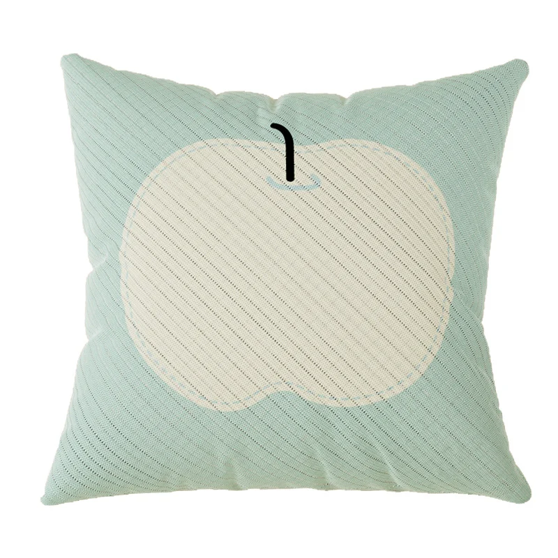 Decorative Cotton-Linen Throw Pillow Cover Set with Pastel Shape Motifs and Quilted Texture