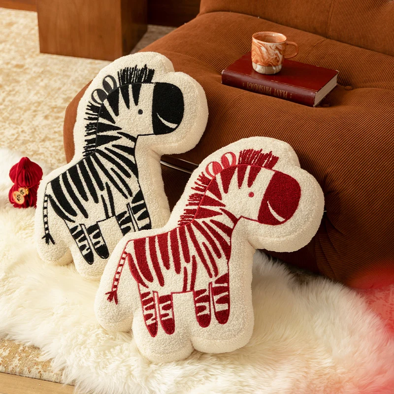 Cuddle pillow in zebra shape with extra soft plush cover Stornfield