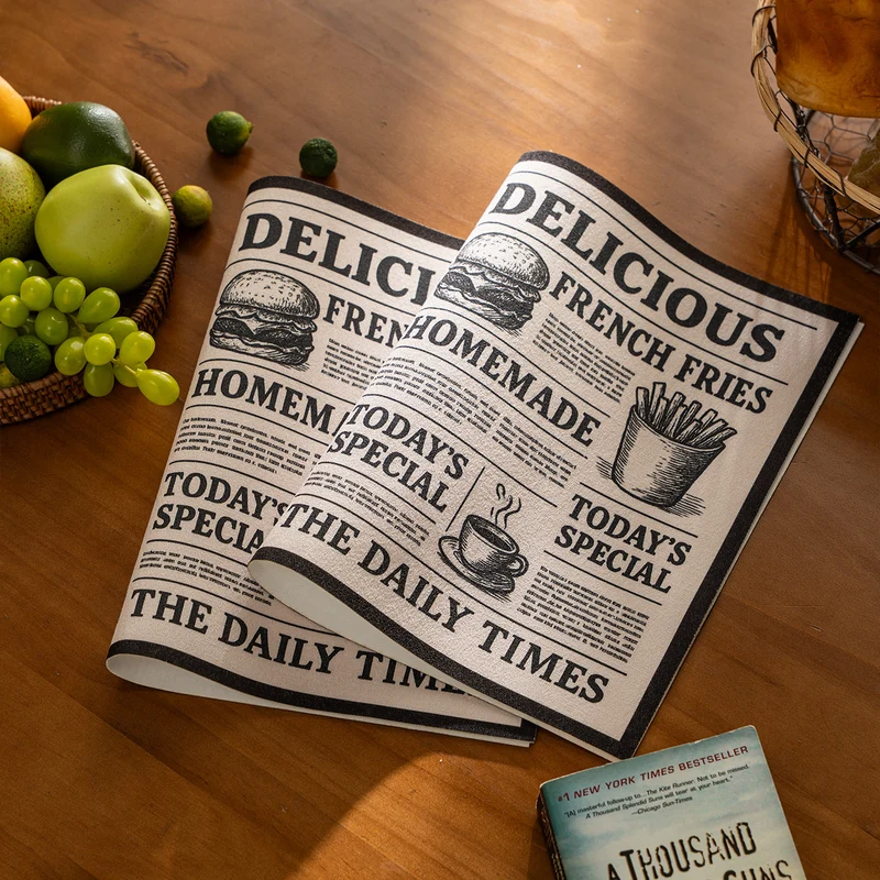 Coir doormat in newspaper layout with non-slip backing Stornfield