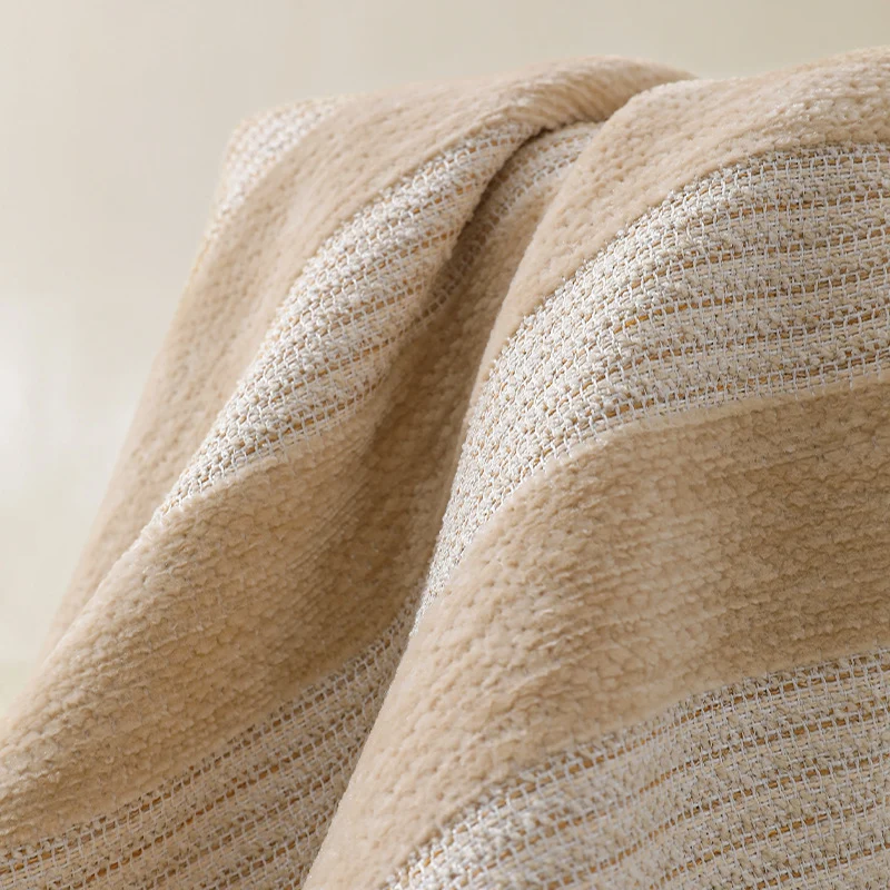 Woven decorative cushion cover with wide stripes and textured cotton blend Stornfield